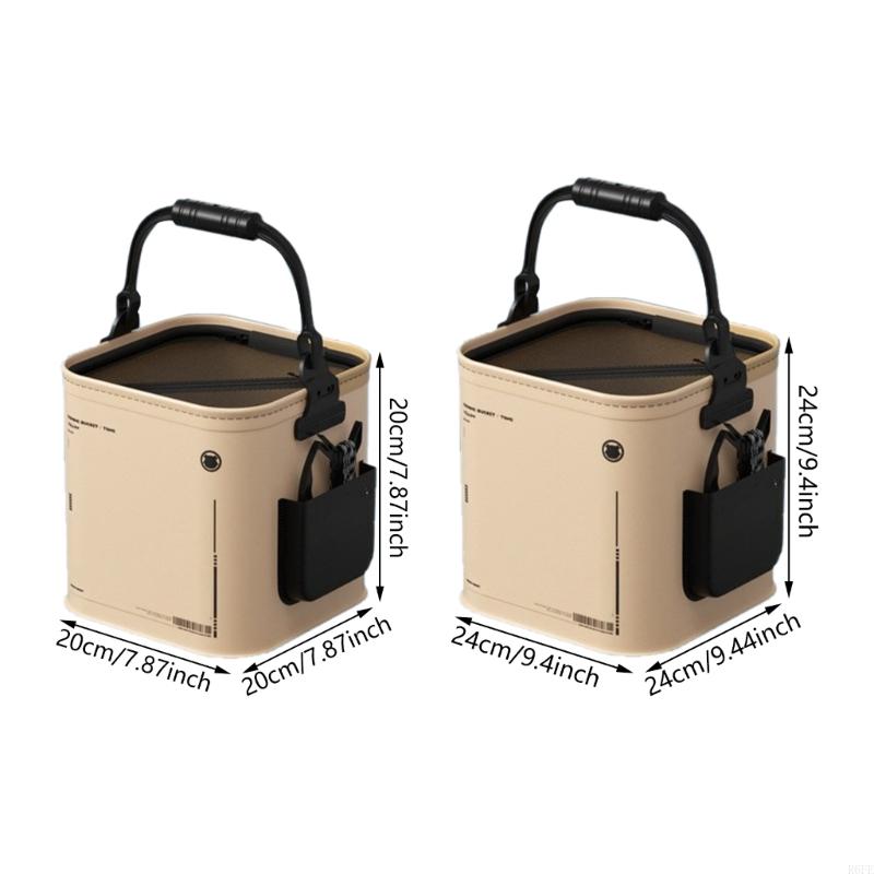 R6FE 8/14L Outdoor Fishing Bucket Water Resistant Outdoor Camping Bucket Hand Carry Fish Bucket Fishing Accessories