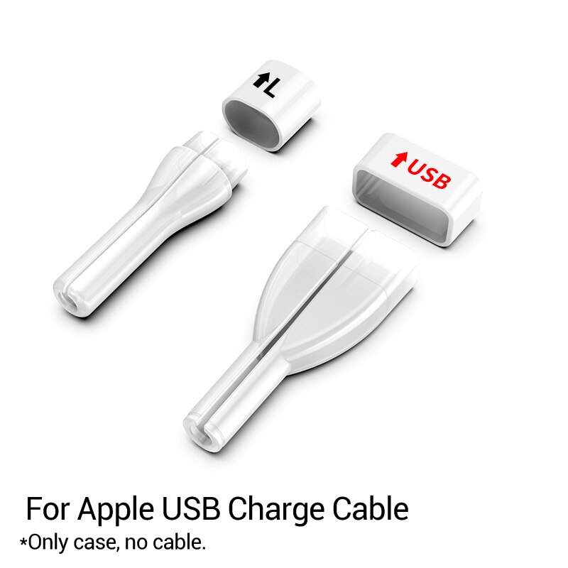 PZOZ 2Pcs Protector de Cable para iPad iPhone cargador USB typeC cable Original para iPhone 11 8 7 6 6s plus 5 Cable protección envolvente: For Lightning to USB
