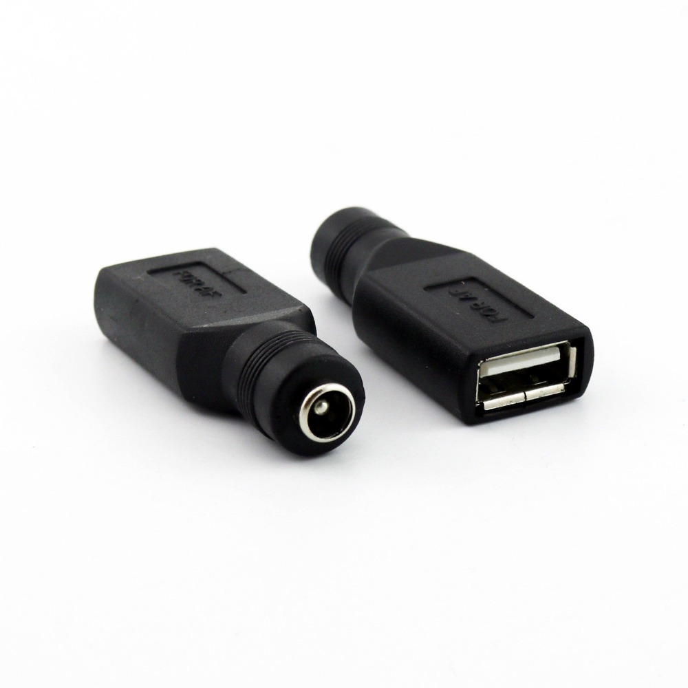 20x USB 2.0 A To 5.5mm x 2.1mm Female Jack DC Power Converter Charger Adapter Connector Straight Black