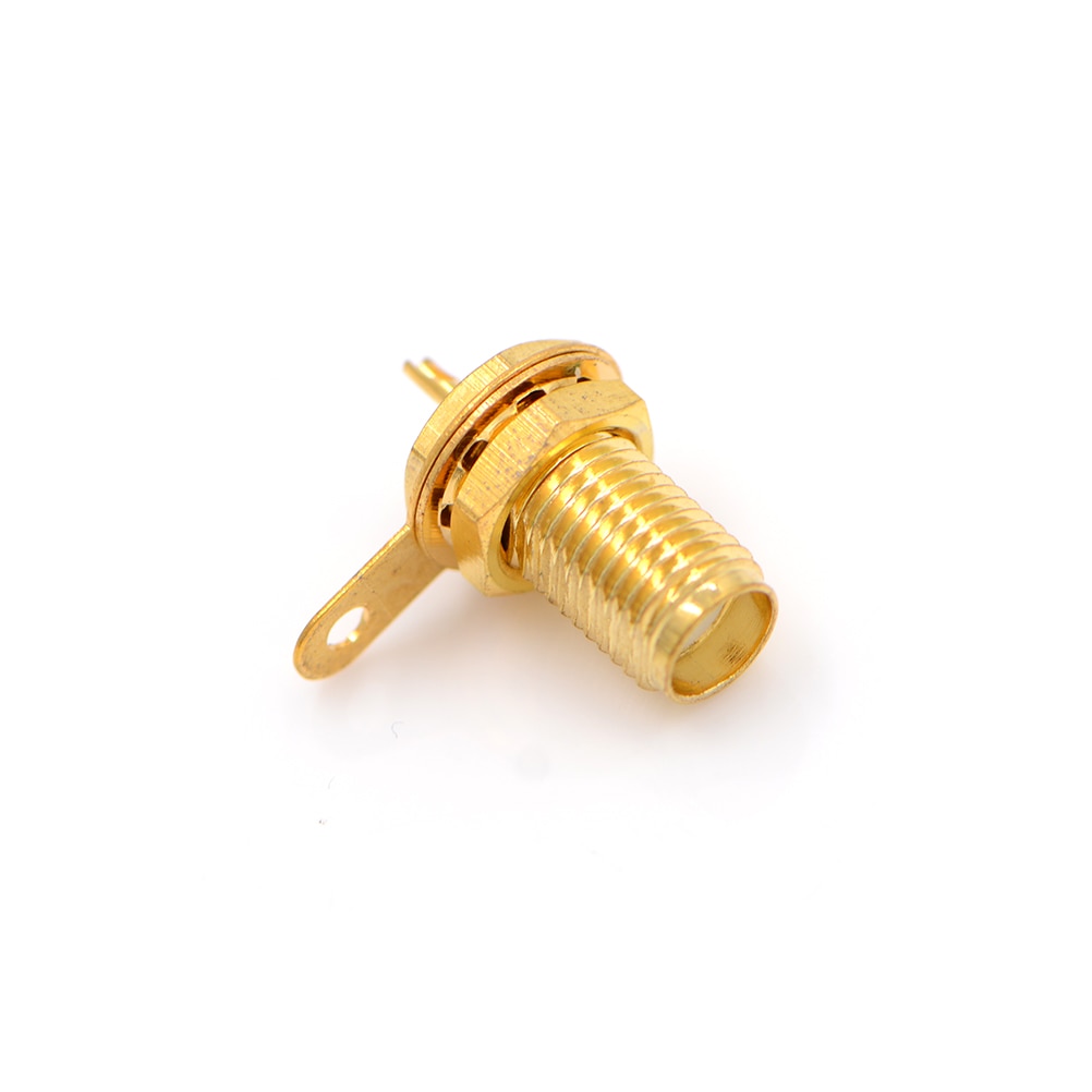 1pcs Brass SMA-KY RF Connector SMA Female Socket Jack Panel Mount with Nut Bulkhead Handle Straight Solder RF Connector