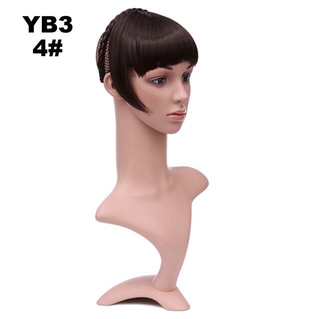 Girlshow flechten stirnband Synthetische Haar Knall Kurzen Fransen Haar Stumpfen BangYB3 6 &quot;, 16 Farben Erhältlich 50g, 1 stück: YB3 Farbe 4