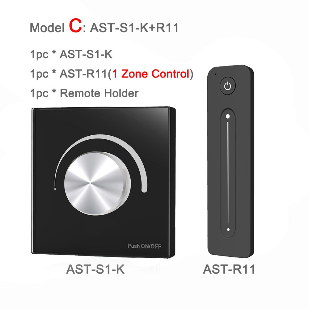 LED Dimmer Switch 220V 230V 110V AC Rotary Dimmable Wireless RF 2.4G Remote Smart Wifi Triac Dimmer for LED Lamp Bulb Light S1-K: Model C