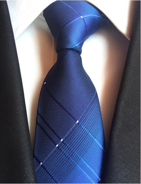 Ricnais-Cravates classiques à carreaux pour homme, 8cm, vert, bleu, tenue de soirée, mariage