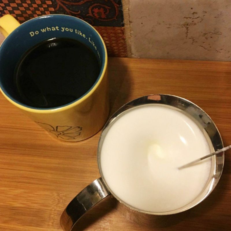 Genopladelig elektrisk mælkeskummer håndholdt skum maker til kaffe, latte, cappuccino, chokolade, holdbar