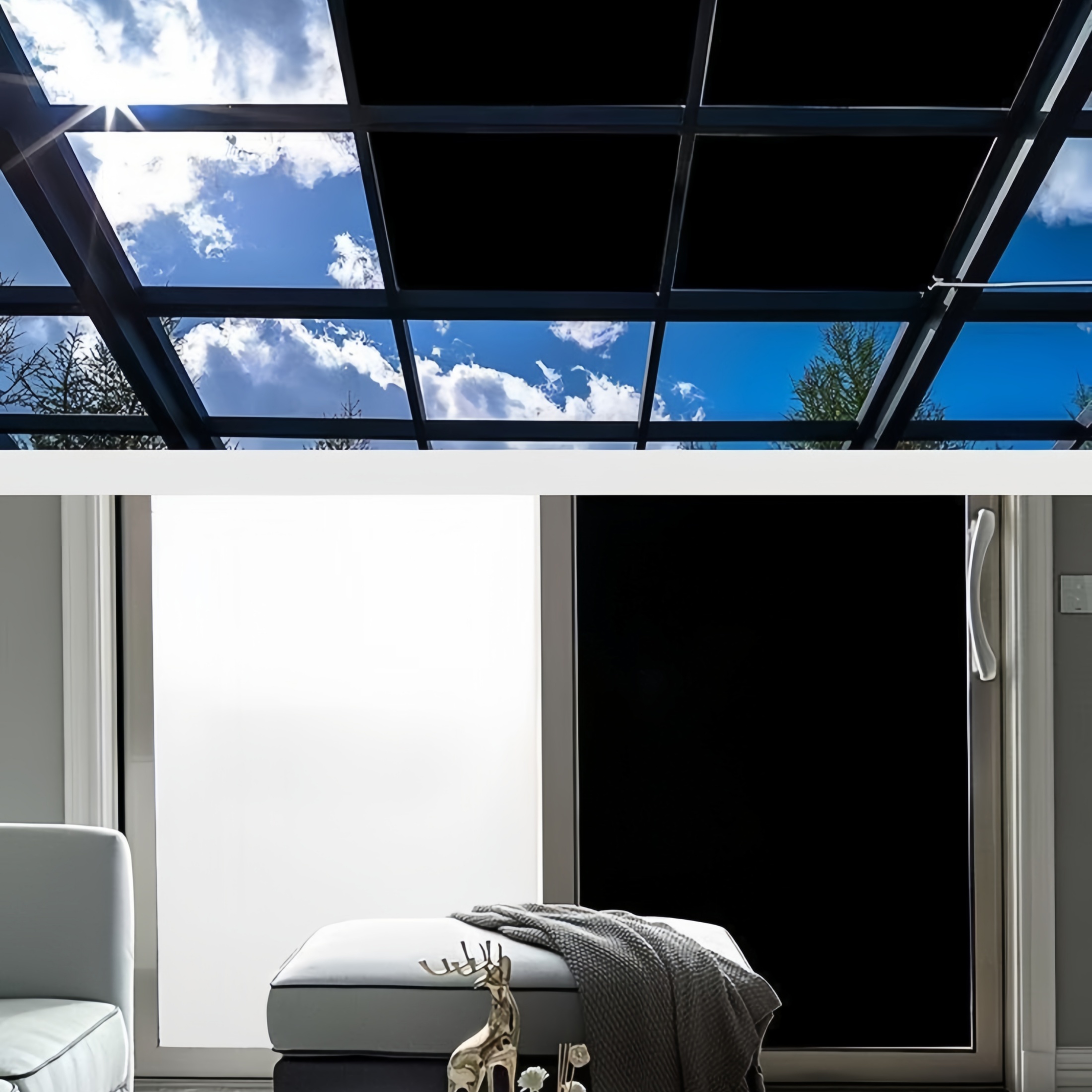 Musta läpinäkymätön lasinen itseliimautuva kalvo, uv-suoja, täysin pimentävä itseliimautuva ikkunakalvo , 100%  lasitarraa toimistoon ja kotiin