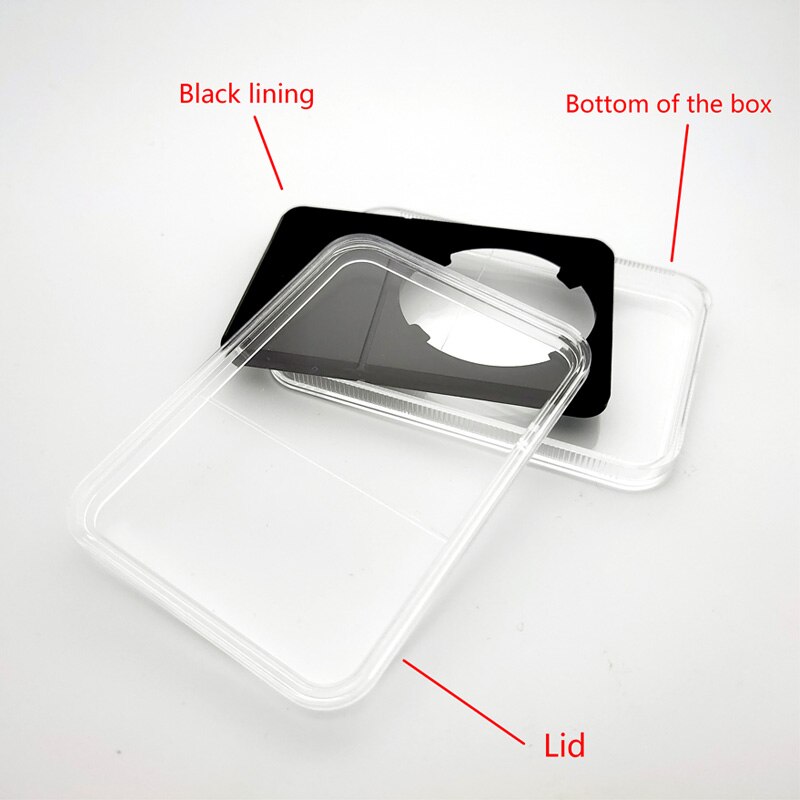 ! Black color 32mm 40mm Grade coin Slab Graded storage box case PP Inner pad DISPLY panda SLAB 1pcs a lot