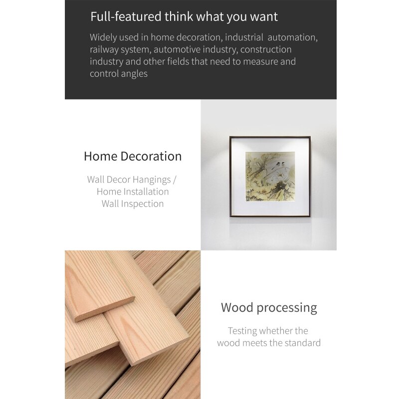 Magnetic Digital Level 360° Angle Finder Digital Inclinometer Protractor Precise Measurement Tool Auto Flip and Read Q84D