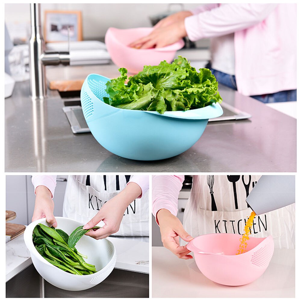 Rice Sieve Plastic Rice Washing Vegetable Strainer Basket Rice Bean Pea Sieve Washing Strainer Kitchen Tools Quinoa Cleaning