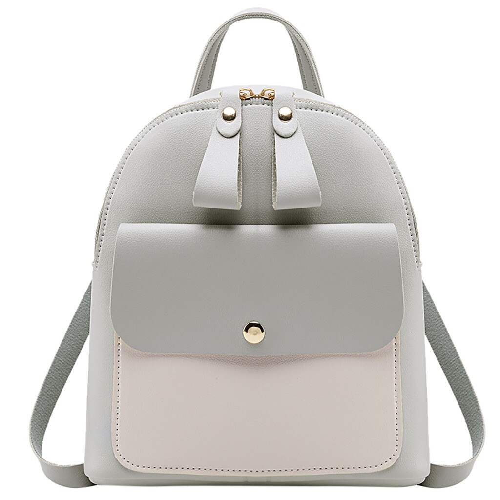 Vrouwen Lederen Rugzak Meisjes Rugzak Mini Rugzak Vrouwen Schattige Panelled Rugzakken Voor Tiener Meisjes Kleine Tas # P