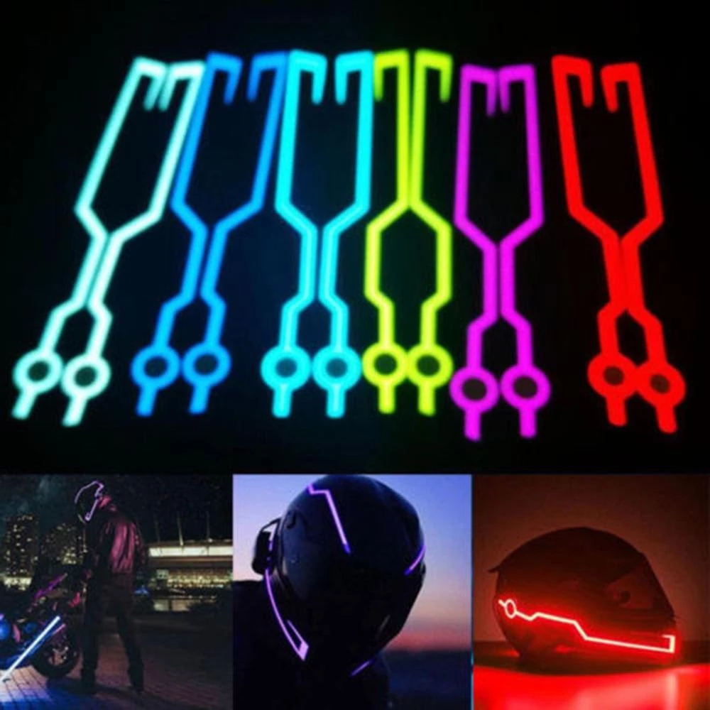 Bande lumineuse pour casque de moto avec lumière froide et nocturne, Kit lumineux d&#39;avertissement LED étanche