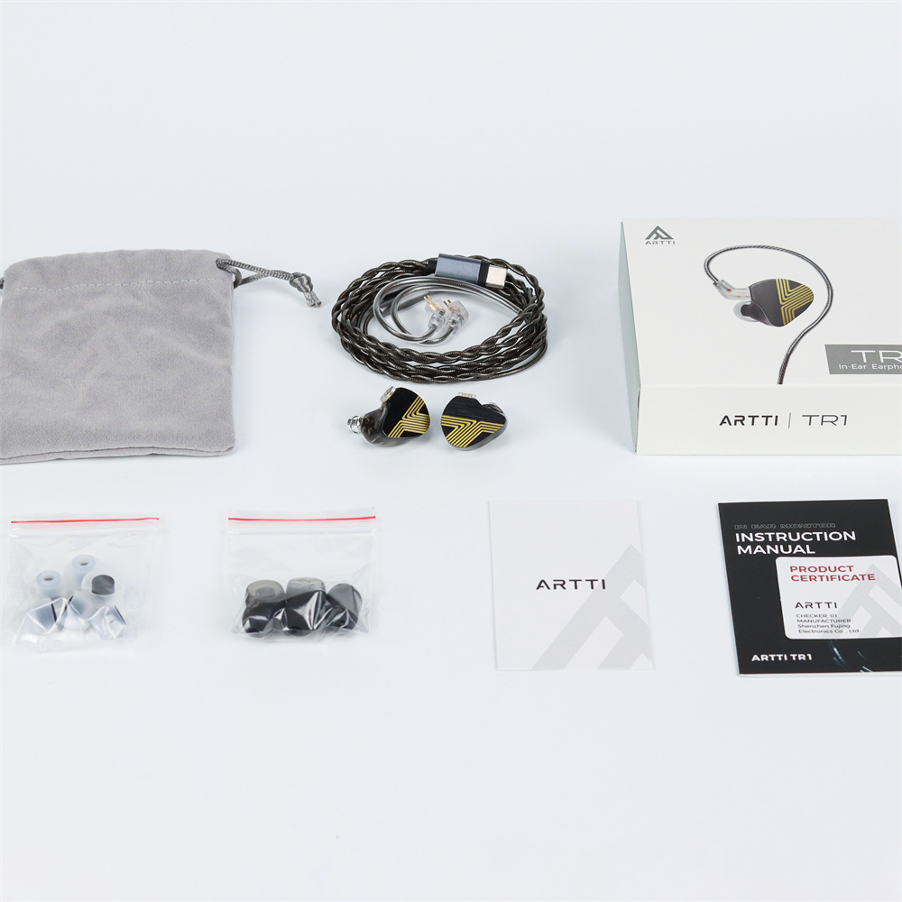 ARTTI TR1 1DD + 1BA słuchawki douszne HiFi przewodowe 10mm z monitorem berylowym 3.5mm/typ c odłączany kabel Mic