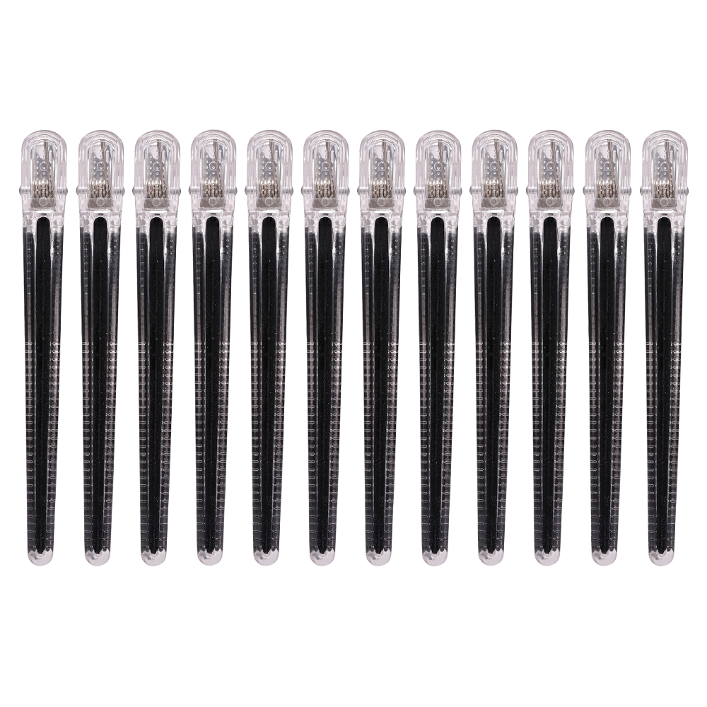12 stks Barbershop Haarspeld Kappers Haar Clip Kapper Kapsel Alligator Clips Professionele Schoonheidssalon Benodigdheden: Black