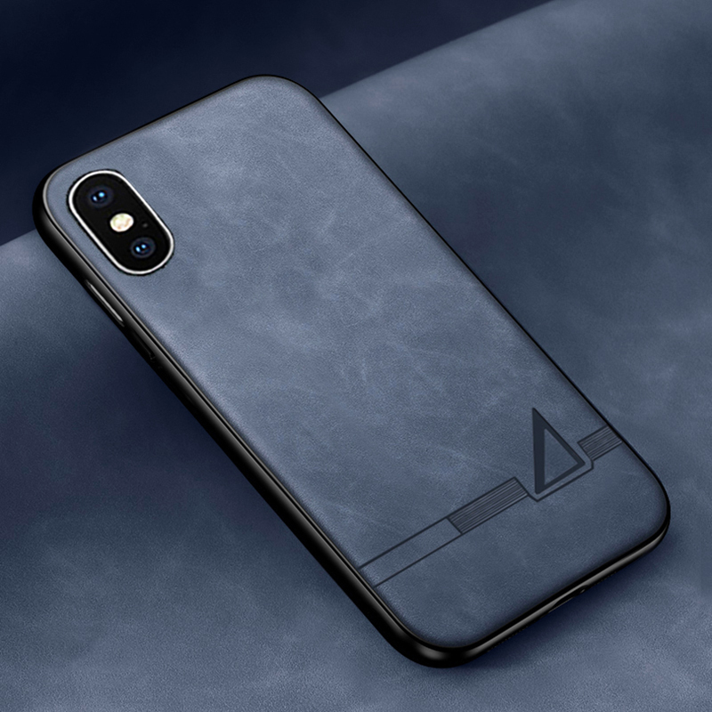 Funda de cuero suave tridimensional para Apple Iphone X XS MAX XR TPU funda de silicona para Apple Iphone X XS MAX XR: Tela de algodón / Azul