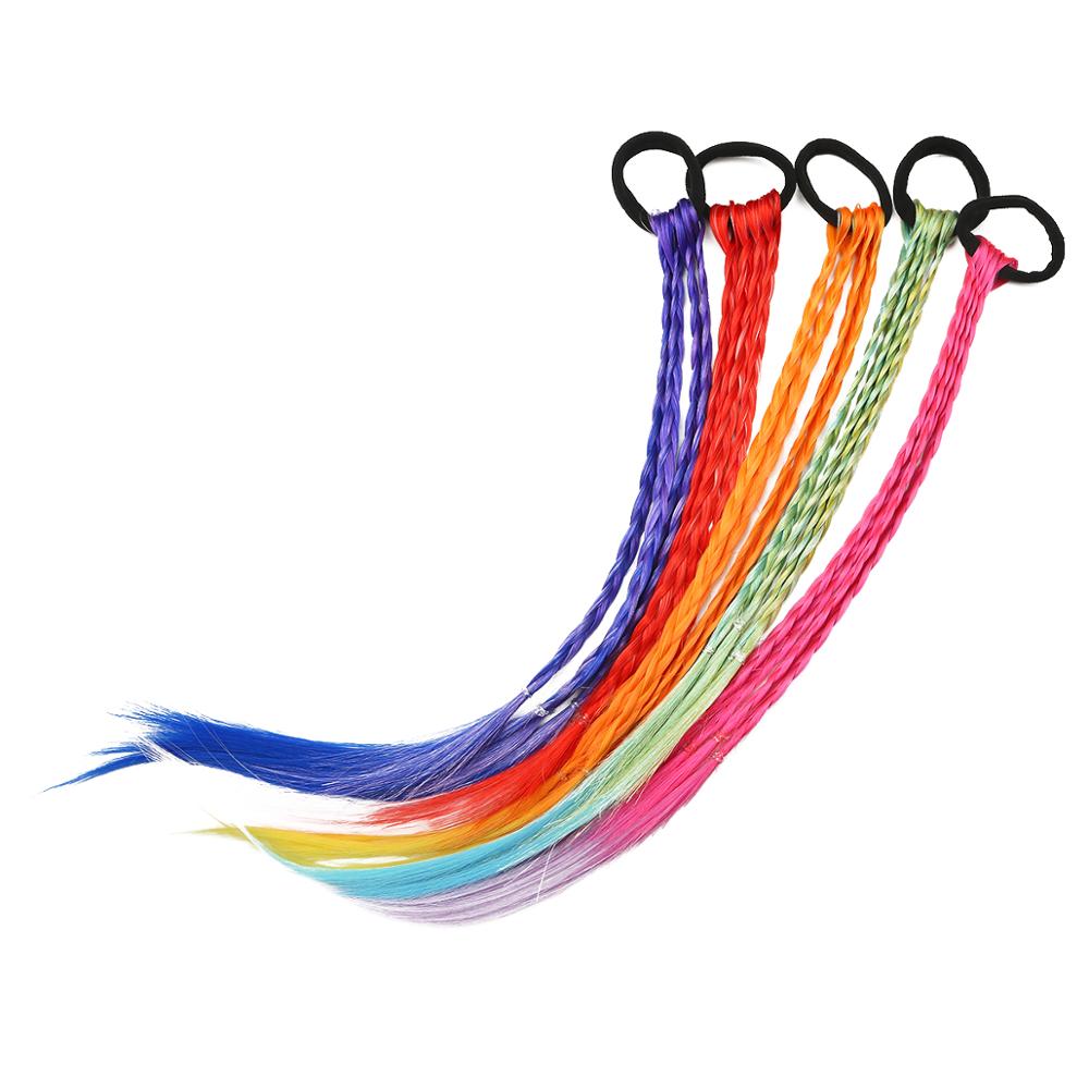 4cm arc-en-ciel élastique cheveux corde bandes de caoutchouc accessoires de cheveux pour les filles perruque queue de cheval cheveux anneau enfants torsion tresse corde cheveux outil: Style2 randomly 1pc