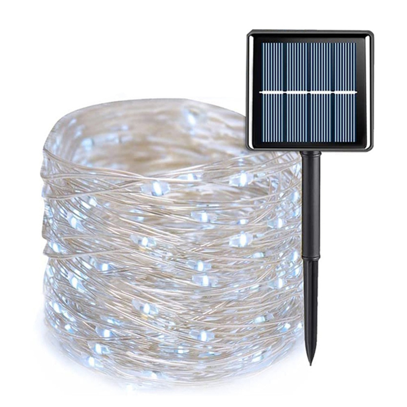 7M/12M/22M/32M lumière solaire extérieure jardin fée chaîne lumière Led scintillant lampe étanche pour noël Patio arbre fête: WHITE / 11-15W