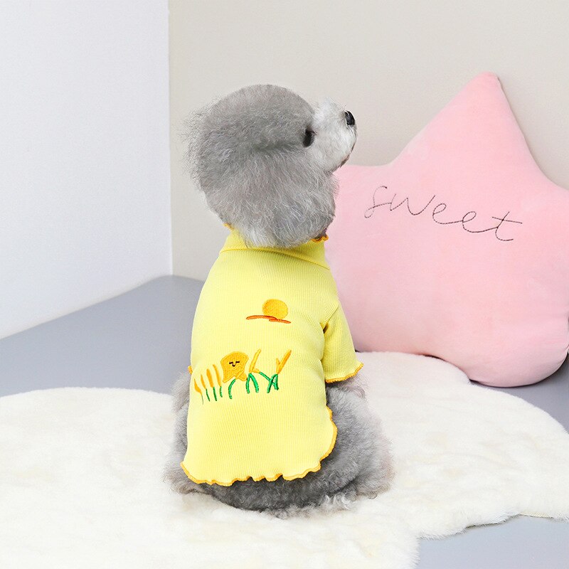 Roupas de cachorro quente casaco de cachorro roupas de gato camisola de cachorro primavera casaco de cachorro para cães pequenos chihuahua: yellow / M