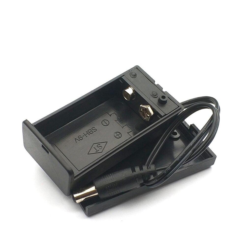 9V Battery Holder 9V Battery Box Universal 9V battery Case With Switch Open Cover With DC 2.1*5.5 Plug Cable