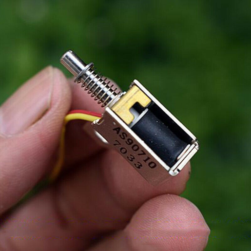 Tiny Mini DC5V 6V Suction Solenoid Electric Magnet Self-holding Plunger Electromagnet Mounting hole with bracket