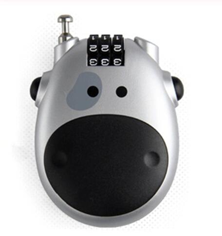 Mini Retractable Wire Rope Password Lock Travel Anti-theft Lock Motorcycle Helmet Lock Cartoon Lock Bicycle Lock Long Cable: A