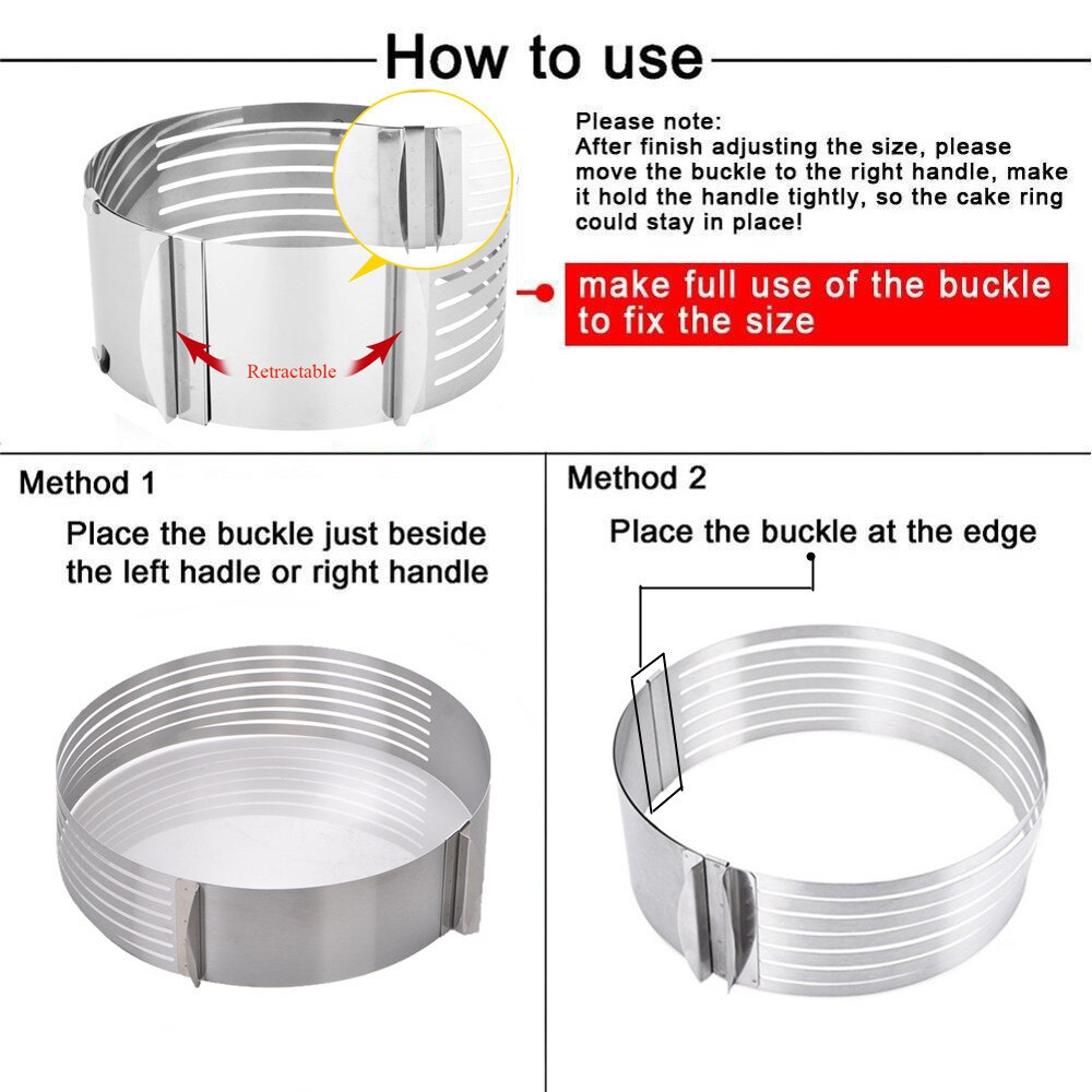 Adjustable Cake Cutter Slicer Stainless Steel Bread Cake Slicer Cutter Mold Cake Molds DIY Cake Decora Tools Baking Accessories