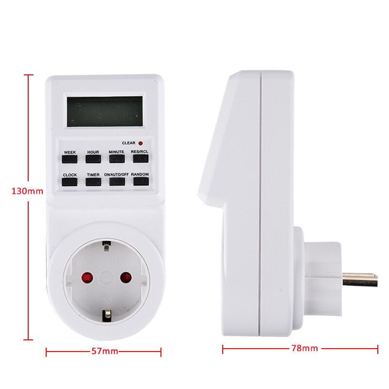 EU UK US AU BR Plug Timer Switch Kitchen Electric Appliance Timer Outlet 230V 50HZ 12/24 Hour Programmable Timing Socket