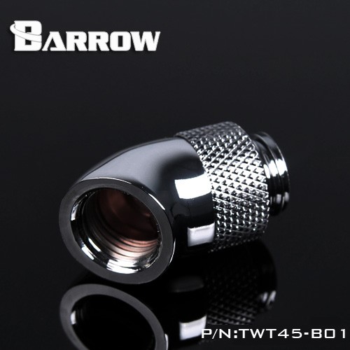Barrow sort hvid sølv  g1/4 '' gevind 45 graders adapter til roterende montering roterende 45 grader vandkøle adaptere twt 45-b01: Sølv