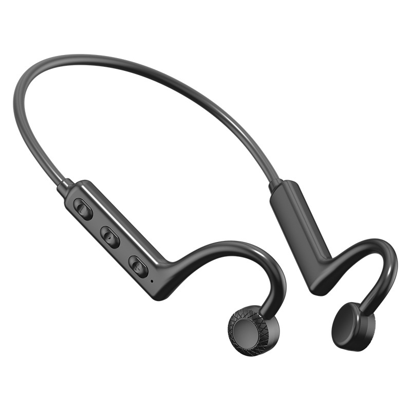 Knochenleitung Bluetooth Kopfhörer Drahtlose Bluetooth Headset HIFI Audio Nicht-in-Ohr Sport Wasserdichte Musik Kopfhörer: Black