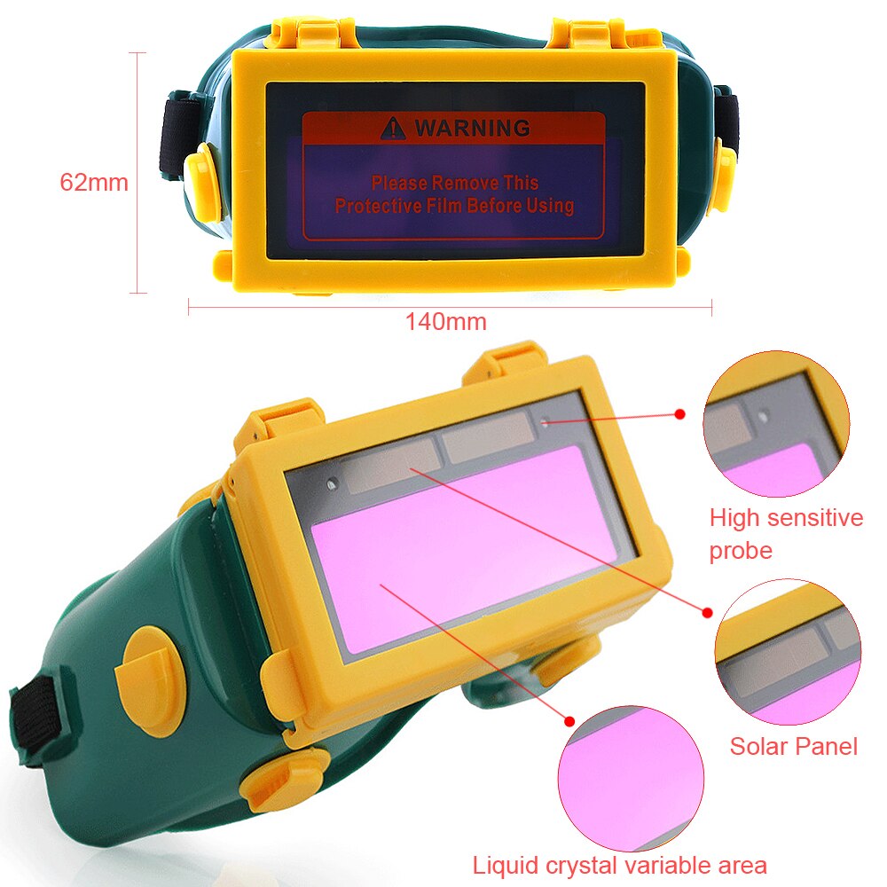 Zonne-energie Auto Verduistering Lasbril Lcd Beschermende Lightening Argonbooglassen Gas Snijden Veiligheidsbril Oogbescherming