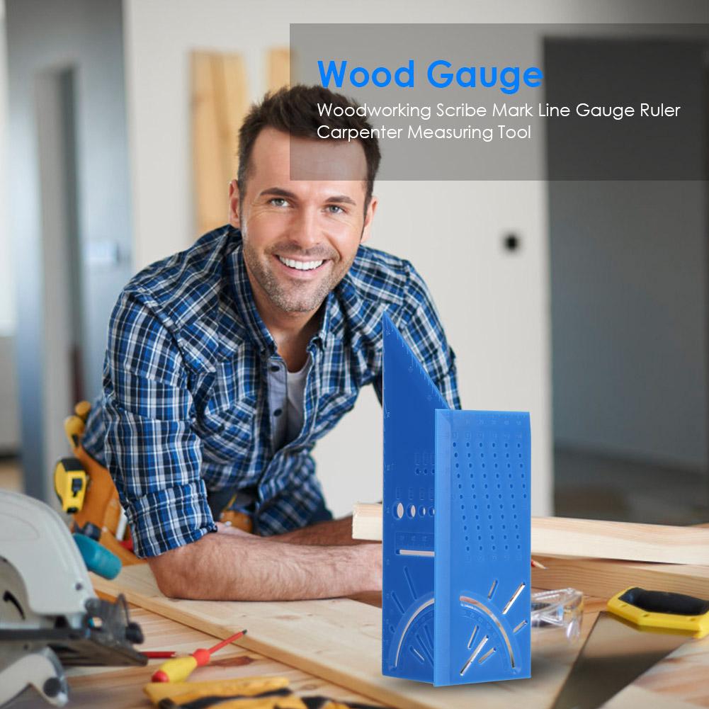 Woodworking Scribe Mark Line Wood Gauge Caliper Ruler Carpenter Multifunctional Measuring Tool Integrated Scribe Drilling Tool