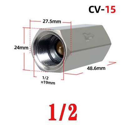 1Pcs pneumatic check valve control valve air valve 1/8" 1/4" 3/8" 1/2" BSP internal threaded brass pneumatic one-way check valve: Transparent