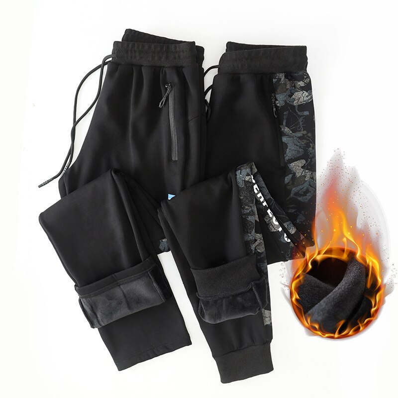 Vinter mænd sport bukser tyk fleece varm plus size løs joggingbuks løb jogger fitness træning afslappet bukse buks sportstøj
