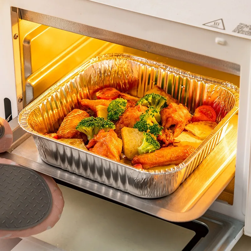 10PCS 20CM Platz Air Friteuse Aluminium Folie Pfanne Ofen BBQ Tablett Lebensmittel Behälter Kuchen Küche Liefert Mittagessen Boxen küche Gadget