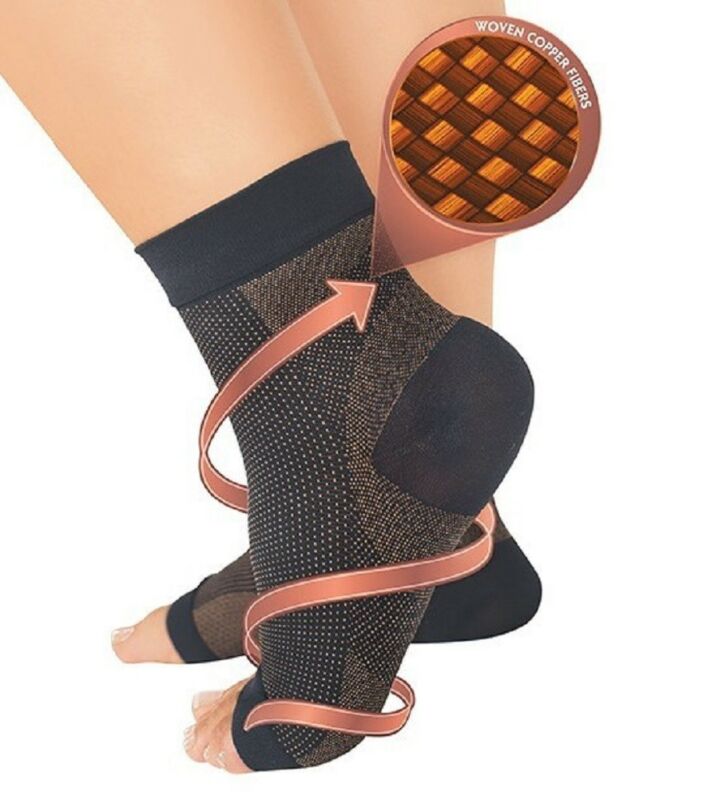 1 Pair Copper Compression Foot Sleeve Plantar Fasc... – Vicedeal