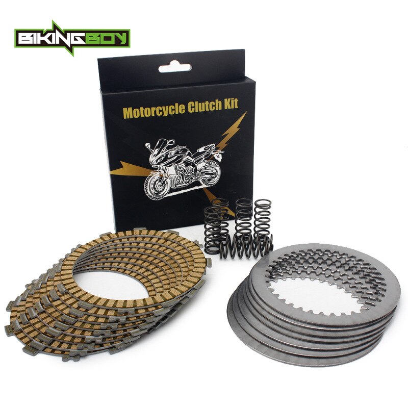 Bikingboy 8 Clutch Wrijving Platen + 7 Staal Separator Platen + 6 Springs Klx 450 R 08 09 KX450F 06-18 17 16 15 14 13 12 11 10