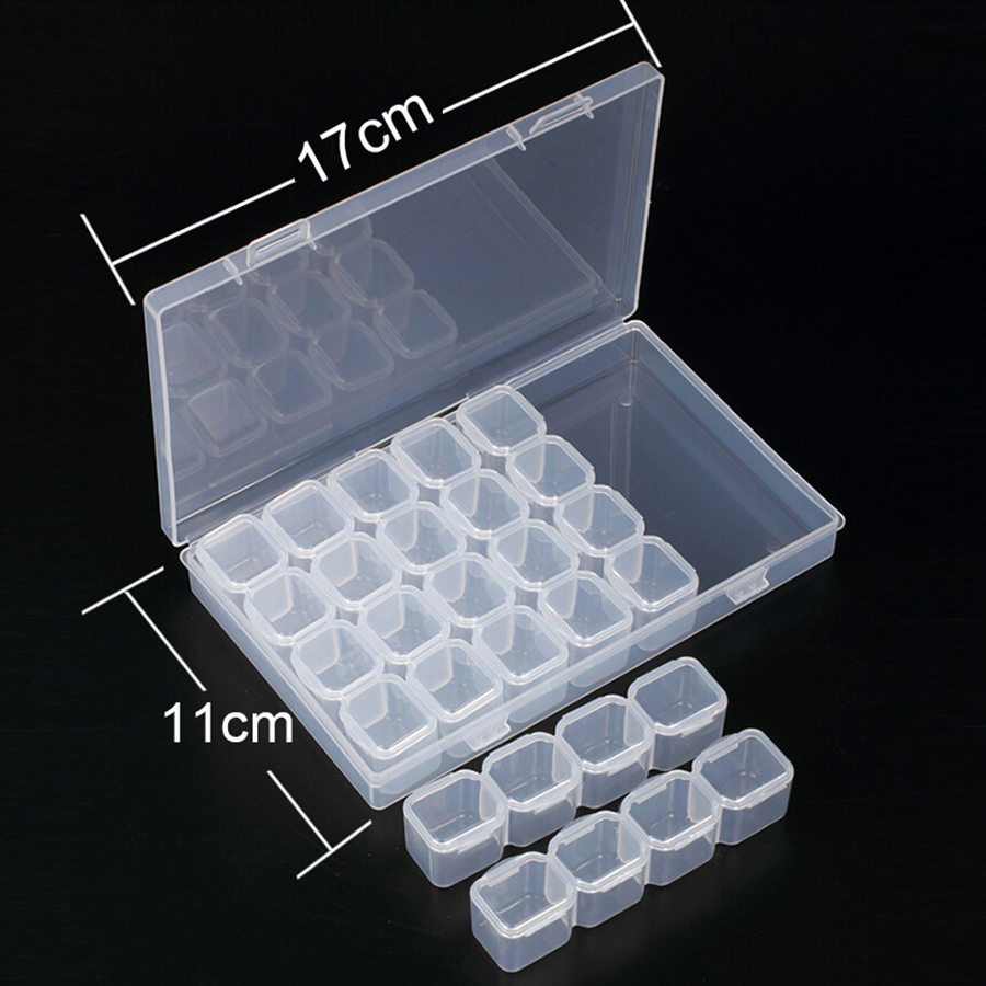 28/56/64 Grids Diamond Painting Storage Box Tool Accessories Bead Container Rhinestone Diamond Embroidery Stone Organizer