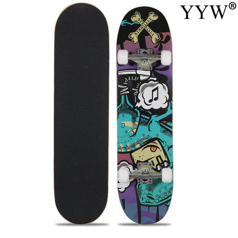 Skateboard Double Rocker Board Figure Skating Street 6 Colors Matte Surface Board Green Red Colors Maple 4 Wheel Teenager Adult: 6