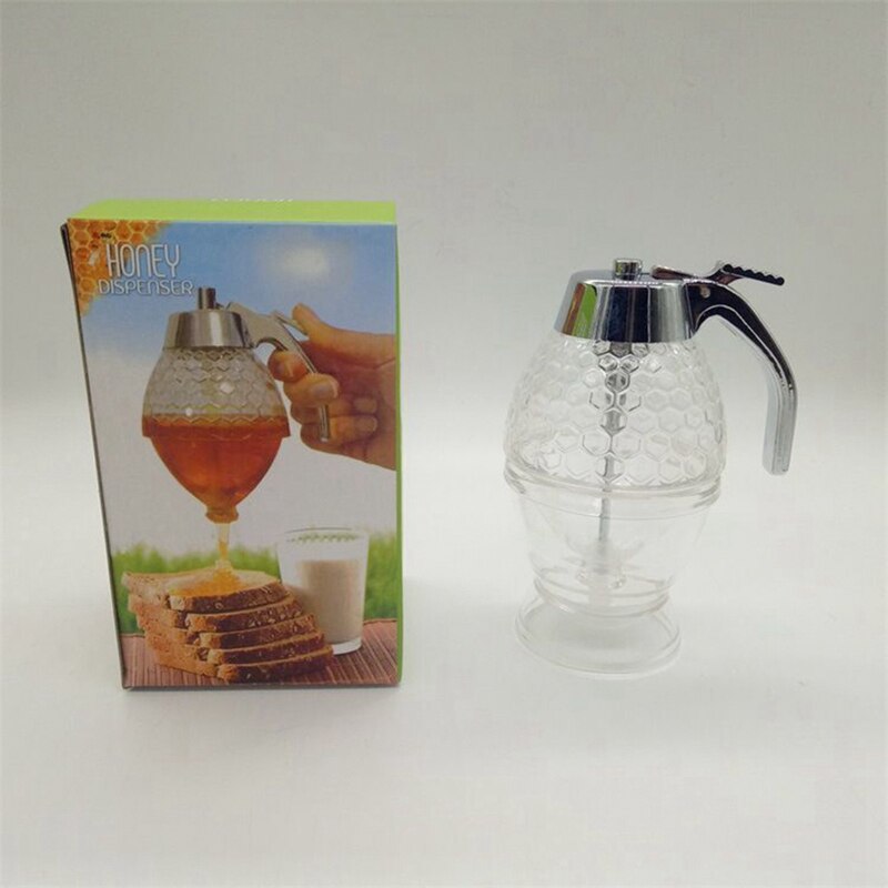 Mel suco xarope dispensador espremer garrafa frasco de mel recipiente chaleira abelha gotejamento suco xarope copo dispensador de armazenamento pote + gatilho