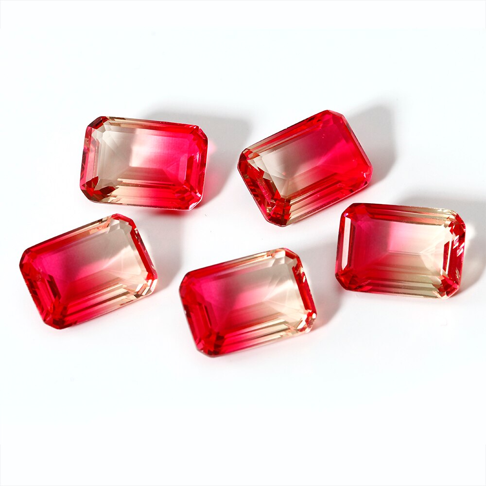 Charms 10X14MM Real Loose Gemstones Rectangle Cut 6.3-6.5ct Tourmaline Stone Fine Jewelry Accessories For decoration 10pcs