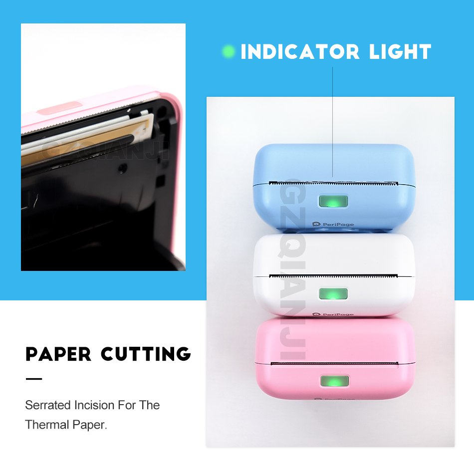 Portable Bluetooth Photo Picture Printer 58mm Mini Wireless Connection Pocket Peripage Printer For Children Kids Christmas