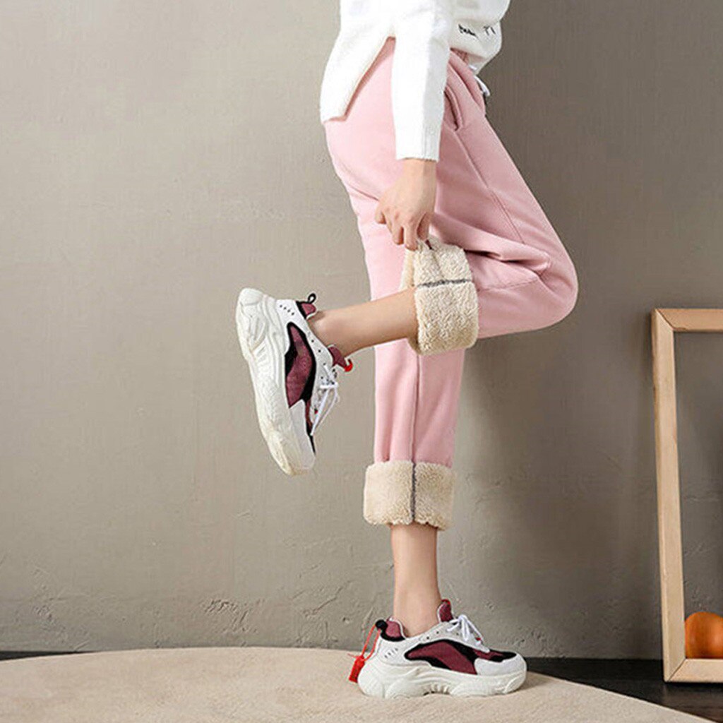 Autumn Women Gym Sweatpants Workout Fleece Trousers Solid Thick Warm Winter Female Sport Pants Running Pantalones Mujer