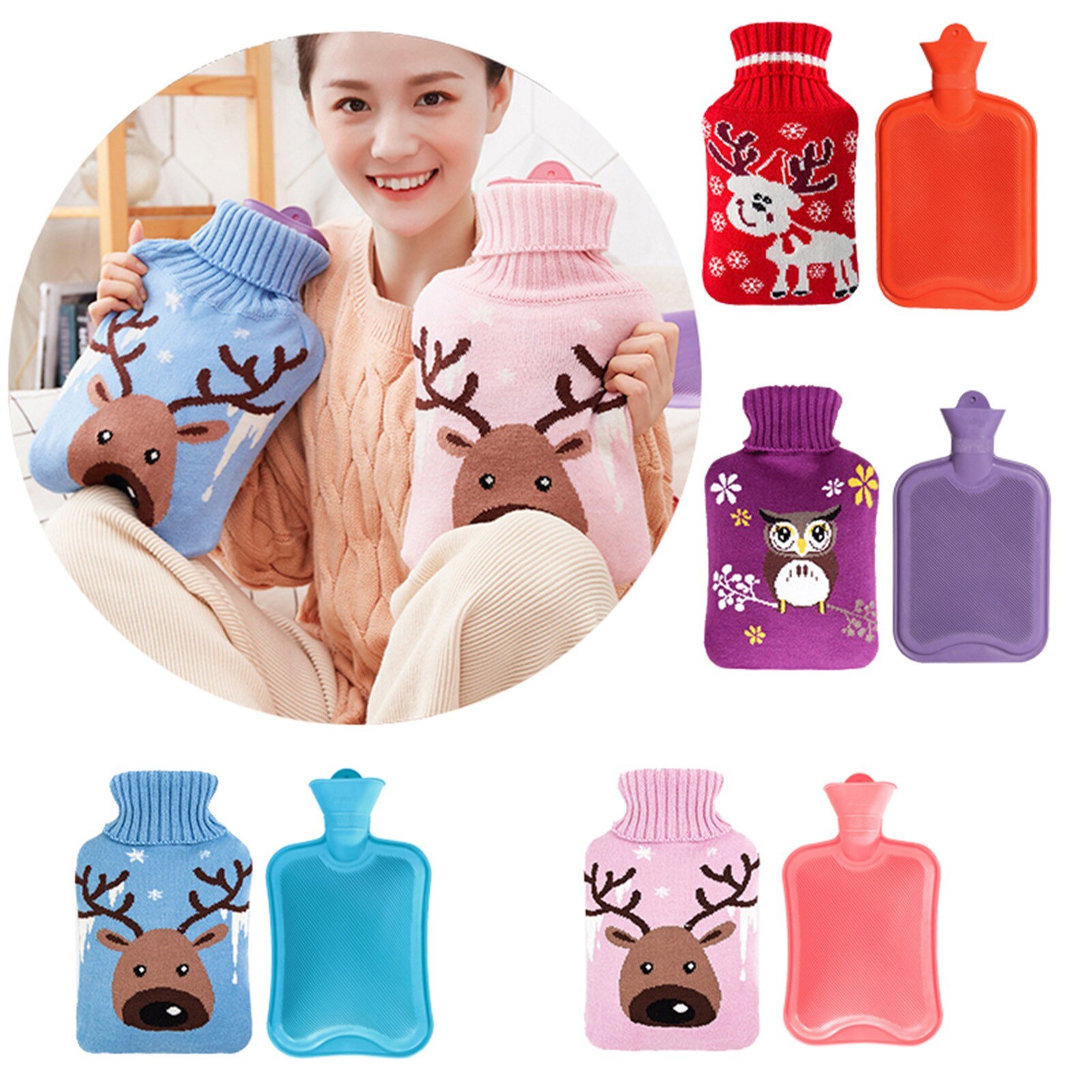 Water Bottle Water Bottle Warmer Set 1.8L,Heat Up and Refreezable Cold Pack bouillotte calentador de manos