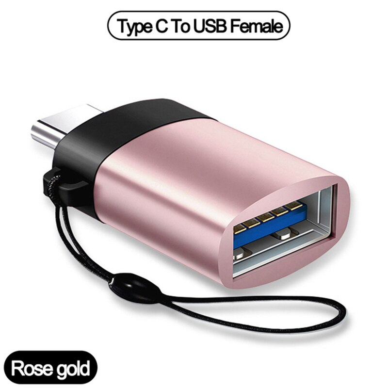 4 set cavo da tipo C a Micro usb tipo C a USB 3.0 cavo di ricarica adattatore OTG per MacbookPro Xiaomi Huawei caricabatterie per telefono Samsung: Type-C-USB Rose