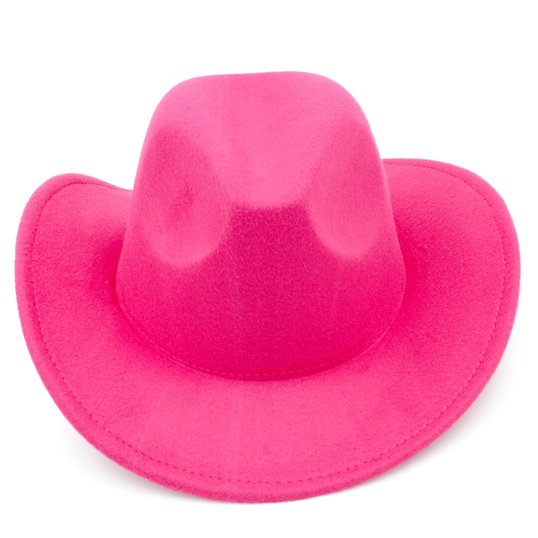 Mistdawn børn drenge piger følte cowboy hat uld blanding børn vestlige cowgirl hue: Rosenrød