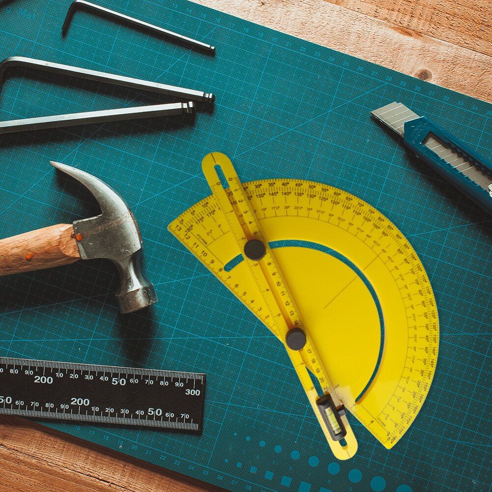 Wood Measure Ruler Profile Marking Tool 180 Degree Protractor Angle Finder Arm Rotary Measuring Ruler Angle Ruler Gauge