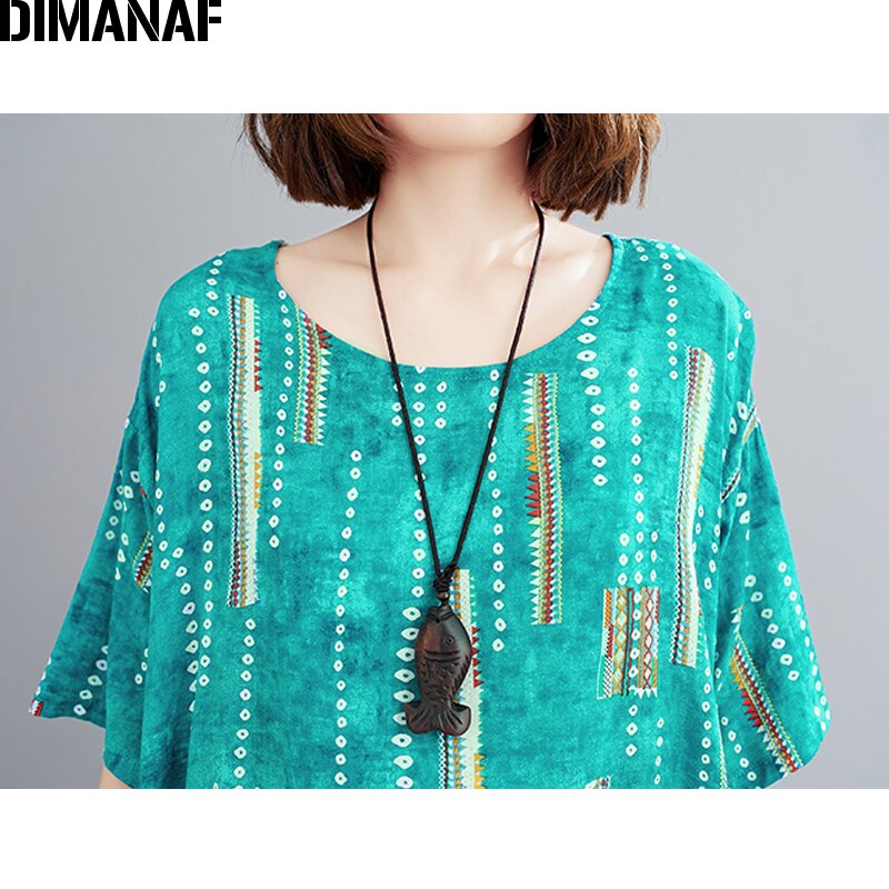 Dimanaf plus size vestido feminino verão vestido de verão algodão dot print vestidos solto plissado senhora maxi vestido 5xl 6xl roupas tamanho grande