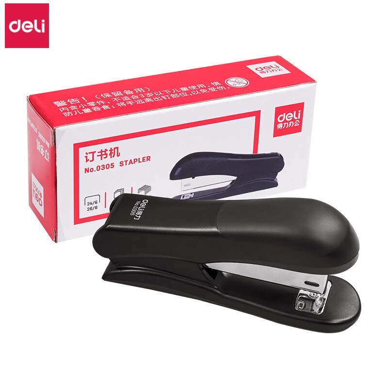 Deli Stapler 5 Pcs Business Bind Machine #12 24/6 Staple Student Stationery Office Supplies