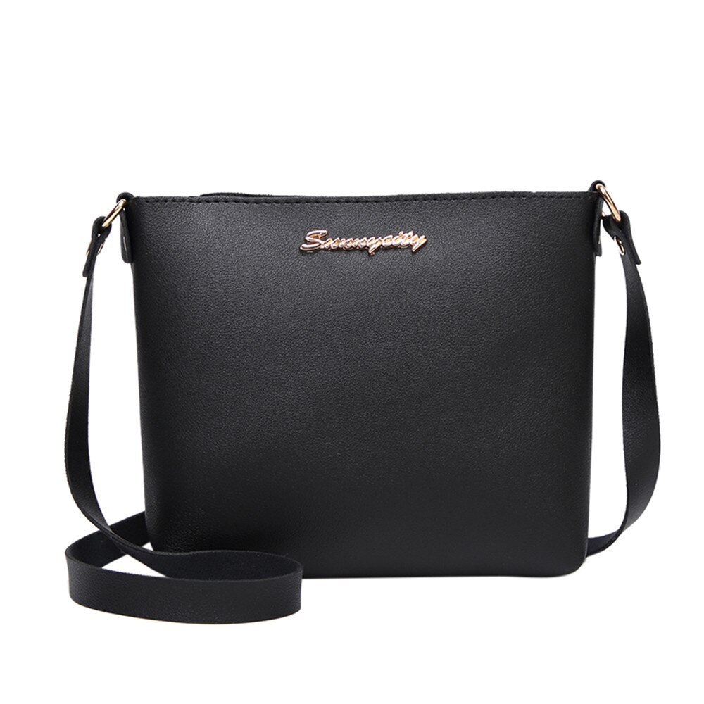 Women Shoulder Bags PU Crossbody Bag Messenger Bag Phone Coin Bags Mini Female: Black