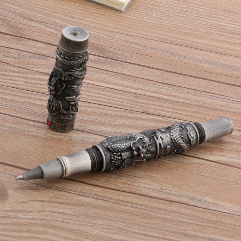 JINHAO Luxurious High end fine Commerce Relief gray Dragon Chinese ROLLERball PEN