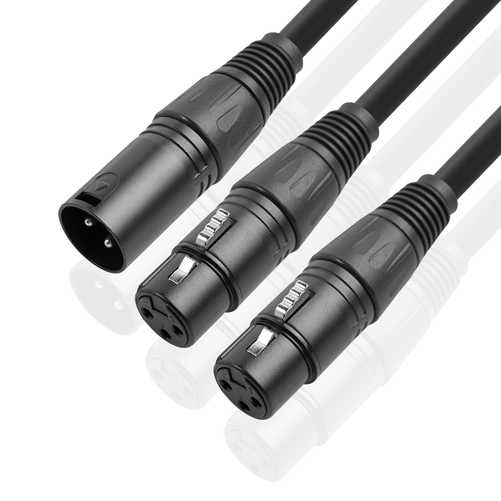 50cm x 3 -nastaista xlr-uros-kaksois-xlr-naaras-y-jakokaapelia, mikrofonikaapeli, 1 uros ,  to 2 naaras-xlr-y-jakokaapelia, mikrofoni-audiokaapele