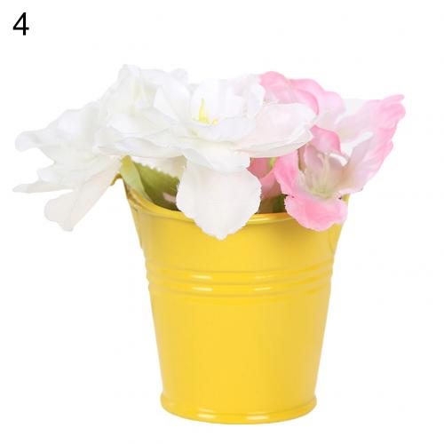 Cubo de hojalata de Color sólido para decoración de jardín, Cubo de hojalata para decoración de hogar y Hotel
